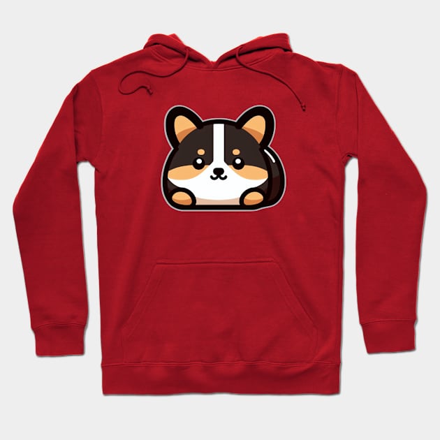 Marble Rye Cute Tricolor Corgi Loaf Hoodie by Zelda